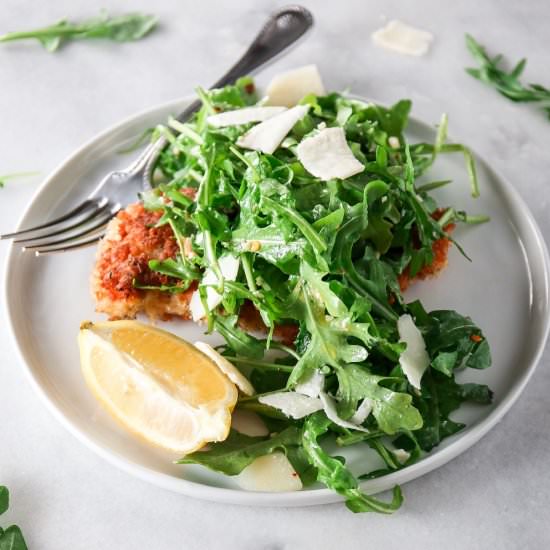 Panko Crusted Chicken with Arugula