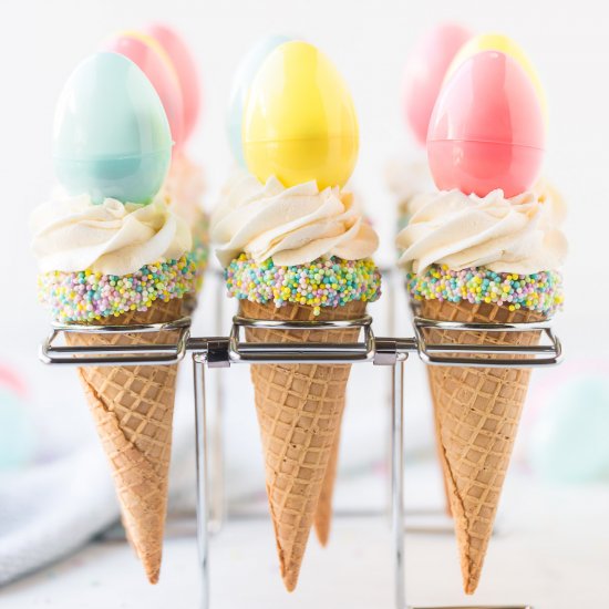 Ice Cream Cone Cupcakes for Easter