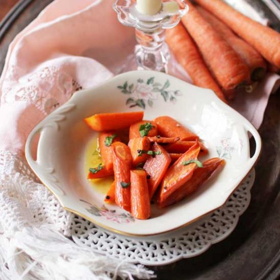 Honey Roasted Carrots For One