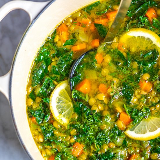 Lentil Soup with Lemon and Turmeric