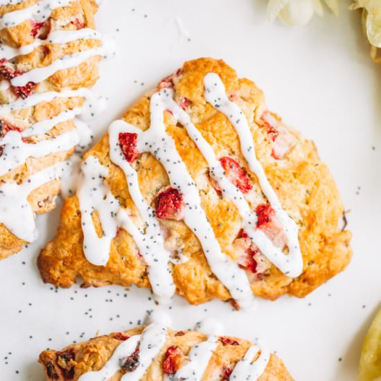 Strawberry Lemon Poppy Seed Scones