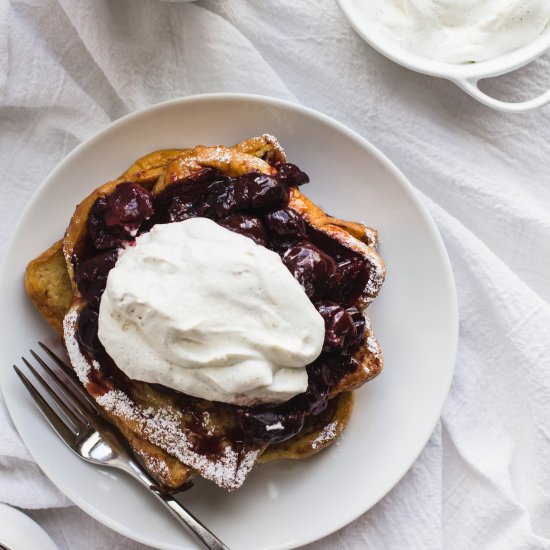 French Toast with Cherry Compote