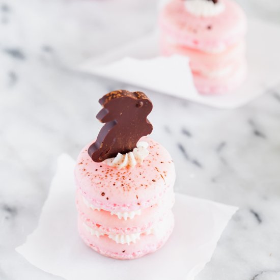 Chocolate Bunny Macaron Stacks