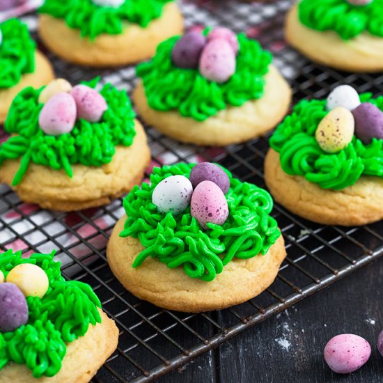 Easter Nest Sugar Cookies