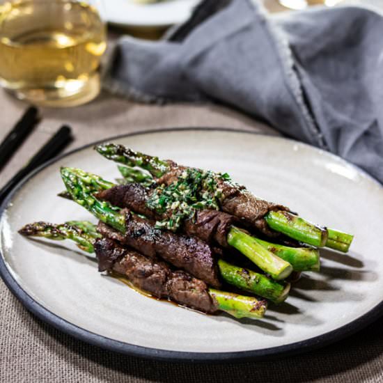 beef negimaki with asparagus