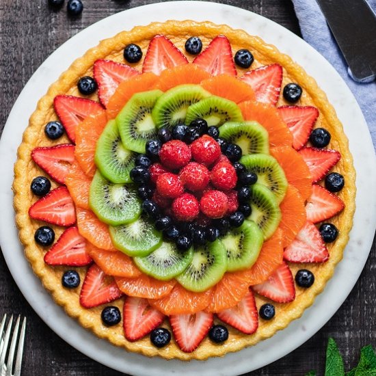 glazed german fresh fruit flan