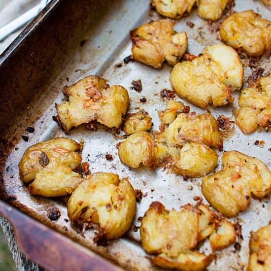 Super crispy smashed potato