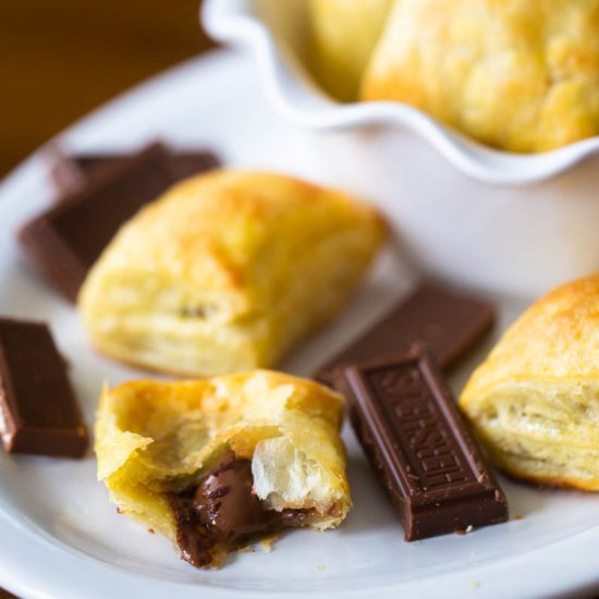 Easy chocolate croissant bites