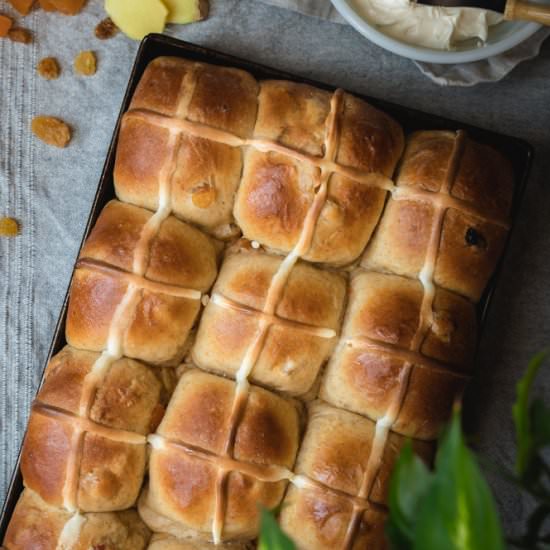 Apricot Cream Cheese Hot Cross Buns