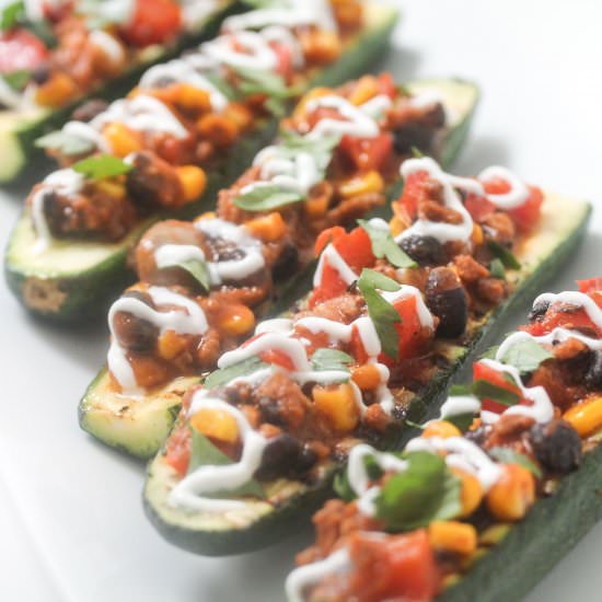 Grilled Stuffed Zucchini Boats