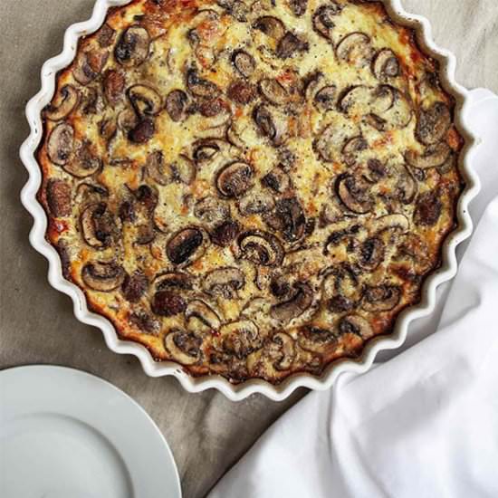 Easter brunch mushroom quiche