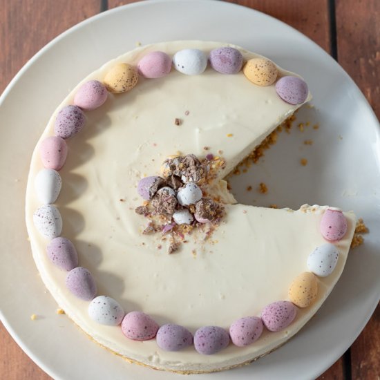 No-bake mini egg Easter cheesecake