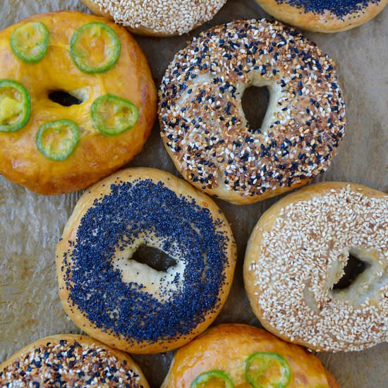 Easy Homemade Bagels + Cream Cheese