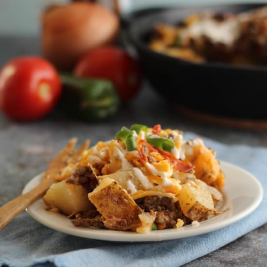 Loaded Taco Potato Bake