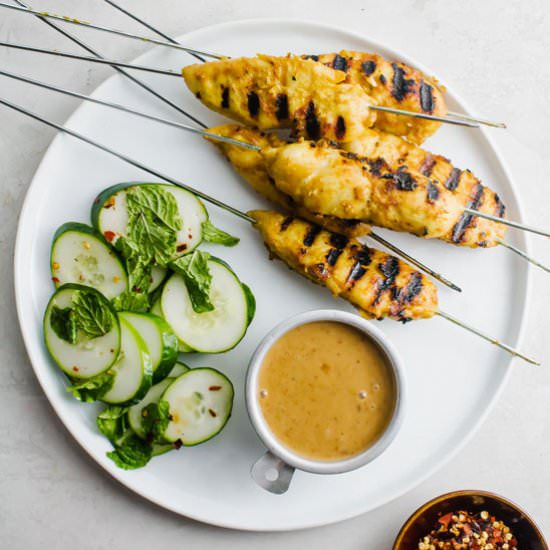 Chicken Satay with Peanut Sauce