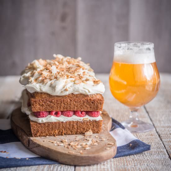 Coconut Raspberry Pilsner Cake