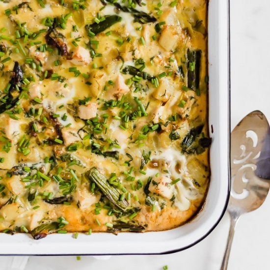 Chicken & Spring Vegetable Egg Bake