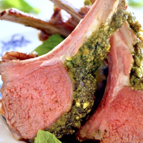 Pistachio-Mint Rack of Lamb