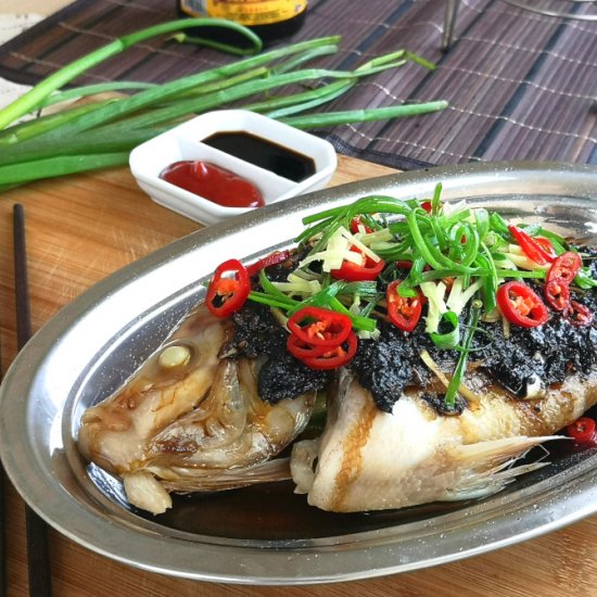 Steamed fish with black bean sauce