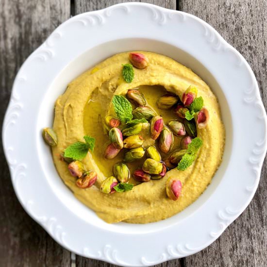 pistachio-accented hummus