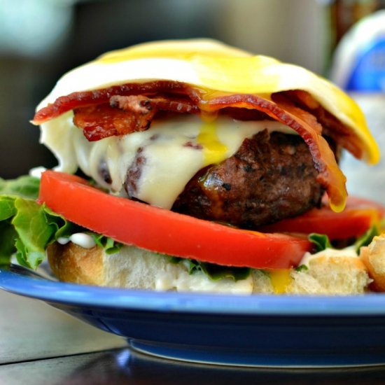 Egg Burger with Bacon and Chipotle