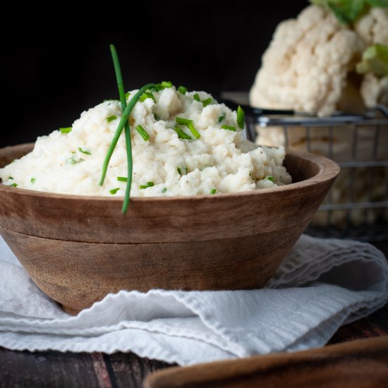 Mashed cauliflower w roasted garlic