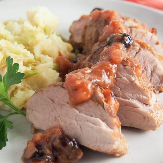 Tenderloin with Rhubarb Chutney