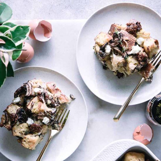 Mushroom Dijon Sourdough Strata