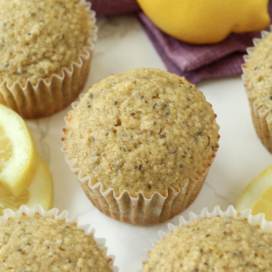 Lemon Chia Oat Muffins (GF, DF)