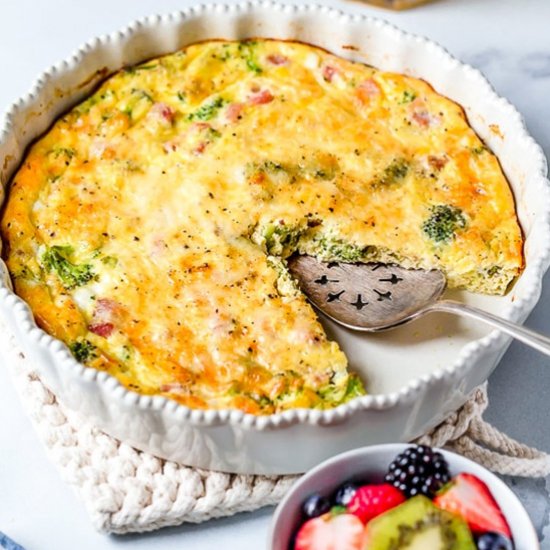 Crustless Ham and Cheese Quiche