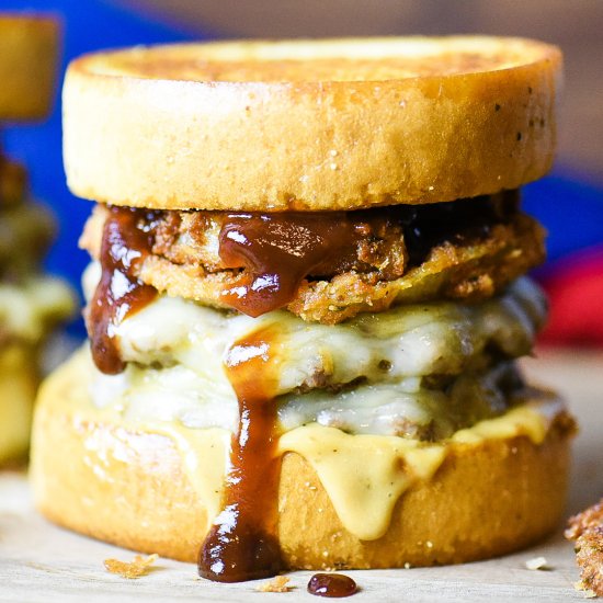 Texas Toast Double Cheeseburger