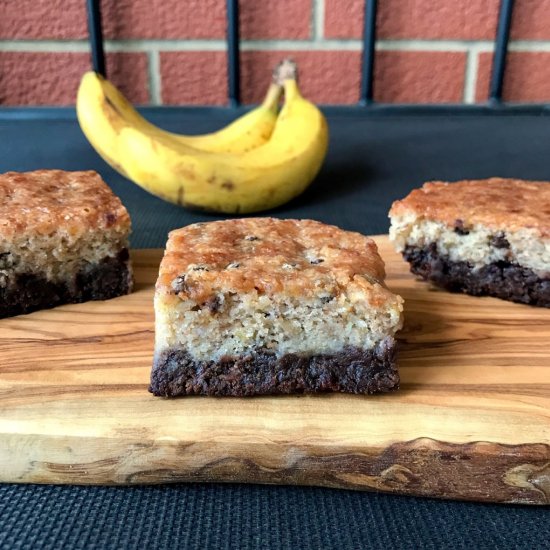 Brownie Bottom Banana Bread Bars