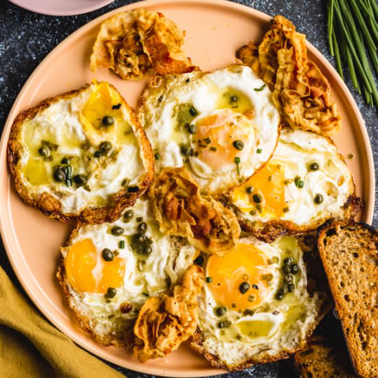 Crispy Lemon Caper Fried Eggs