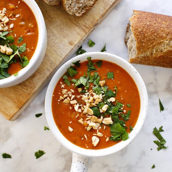 Spicy Peanut and Wild Rice Soup