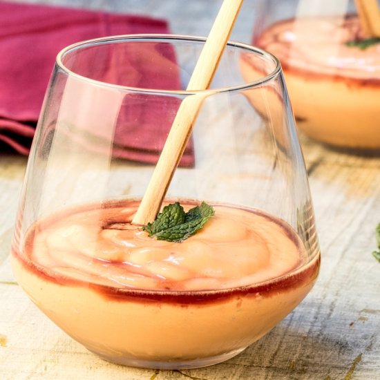 Papaya Cream with Cassis Liqueur