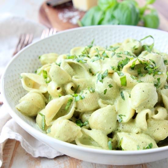 Cheesy Basil Pesto Pasta