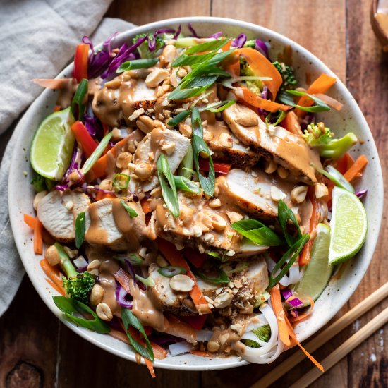 Thai Peanut Chicken Noodle Salad