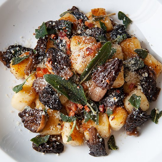 Gnocchi with Morels and Sage