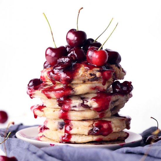 Cherry Chocolate Chip Pancakes