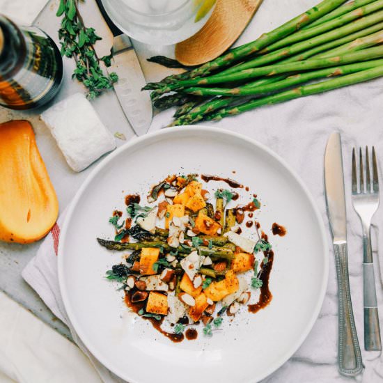 ROASTED ASPARAGUS SALAD WITH BRIE