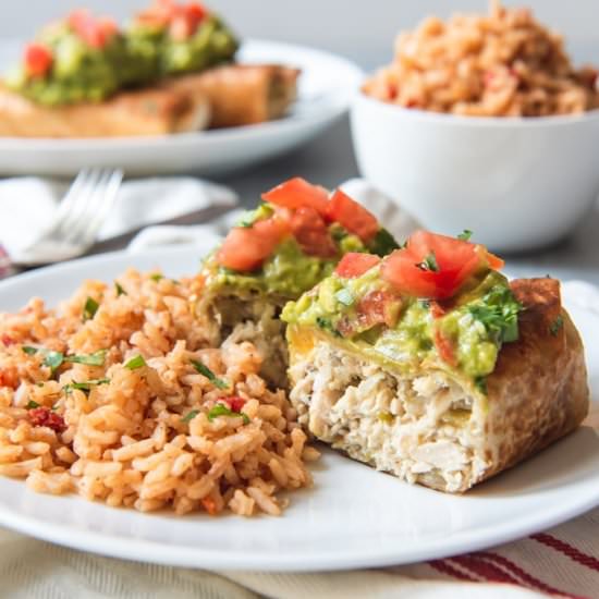 GREEN CHILI CHICKEN CHIMICHANGAS