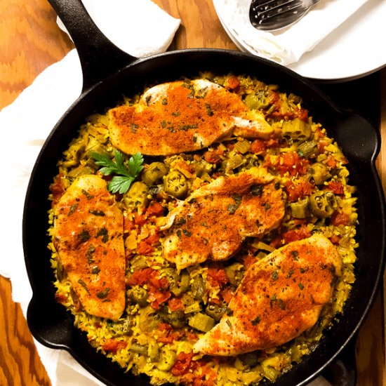 Creole Baked Chicken & Rice