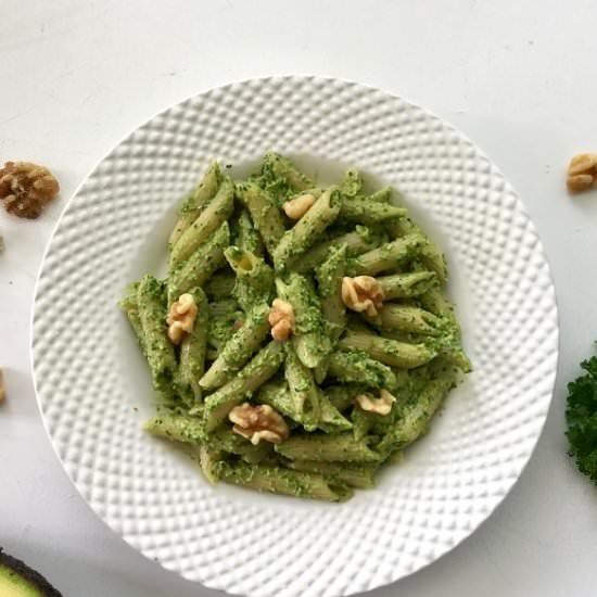 Vegan Kale and Avocado Pesto Pasta