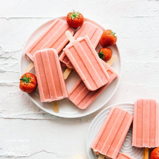 Strawberry Banana Popsicles