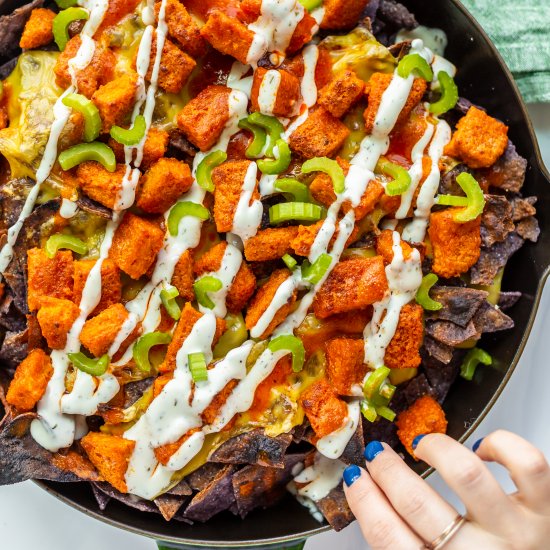 Buffalo Chick’n Nachos