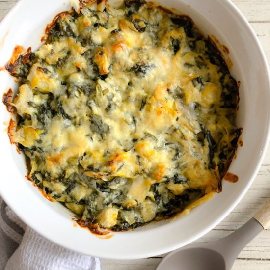 Spinach Artichoke Cauliflower Bake