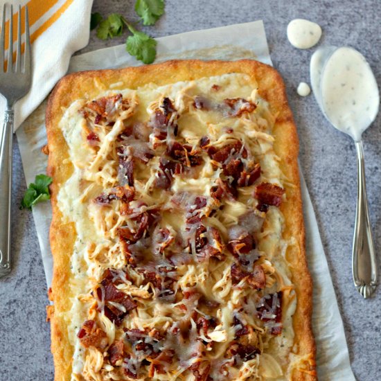 Keto Chicken Bacon Ranch Pizza