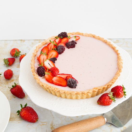 Strawberry Panna Cotta Tart