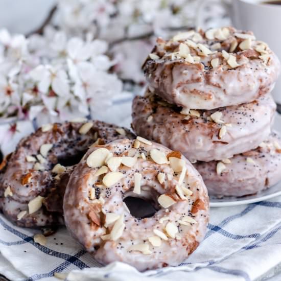 Almond Poppyseed Sour Cream Donuts