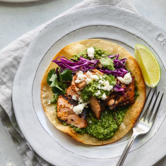 Blackened Salmon Tostadas